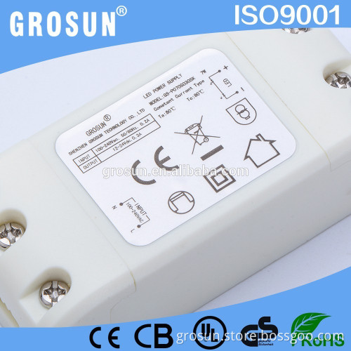 White Plastic Constant Current 12-24V 7W Led Power Supply CE Led Driver for Led Pannel Lights
